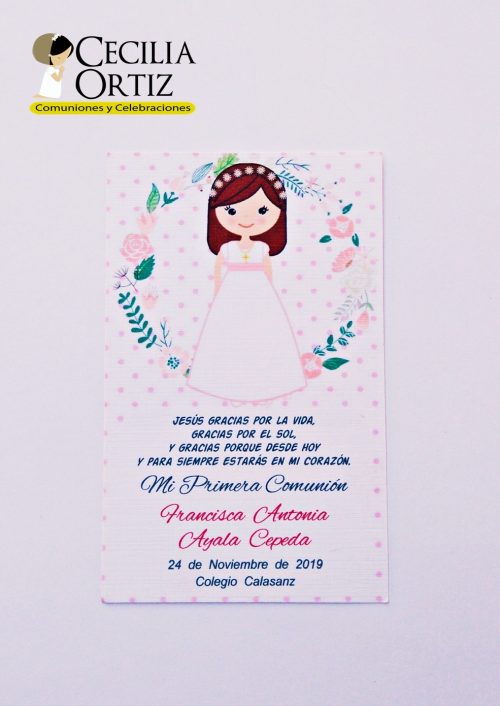 Santitos de Primera Comunión niña vestido (valor por docena)