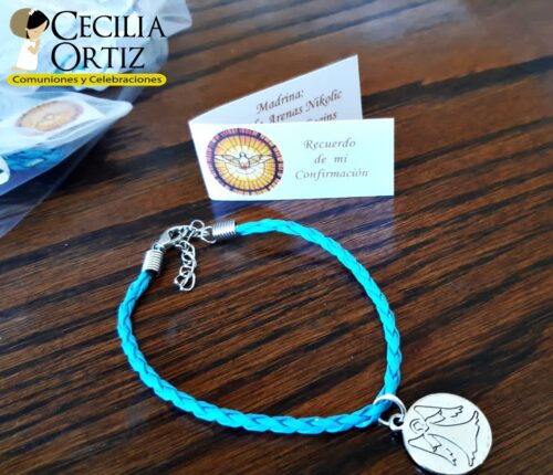 Pulsera medalla Angel de la Guarda por docena